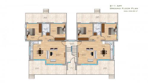 2+1 apartment ground floor plan