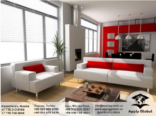 kırmızı-beyaz-modern-salon-dekorasyonu
